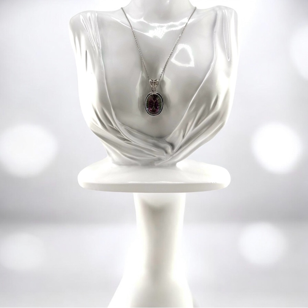 💜BJC Samuel Benham Sterling Silver Mystic topaz Pendant💜 - Picture 10 of 10